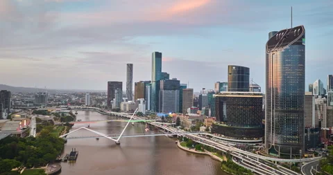 Sunset Time Lapse of Brisbane, Queensland, Australia, 10-16-2025 Stock Footage 320029162