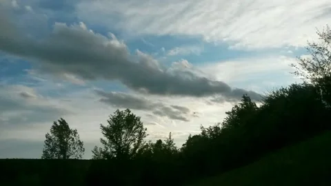 Sunset time lapse with colorfully clouds Stock Footage 132785747