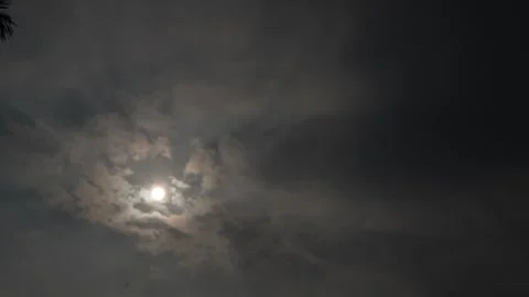 Sunset Time-lapse with dark clouds moving Stock Footage 326987981