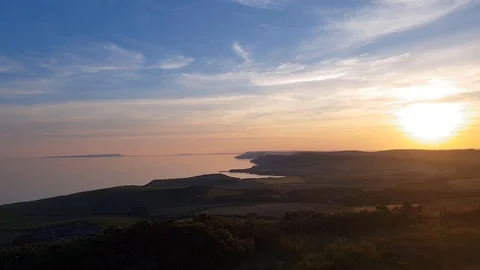 Sunset Time Lapse of Dorset Coast, UK Stock Footage 92673107