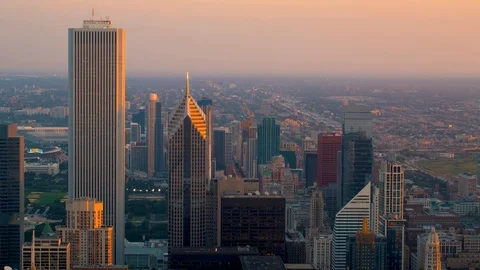 Sunset time-lapse of Downtown Chicago Stock Footage 97764543
