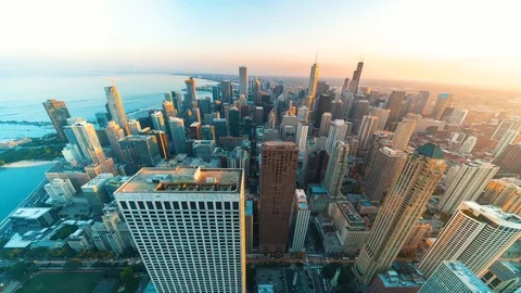 Sunset time-lapse of Downtown Chicago Stock Footage 97764793