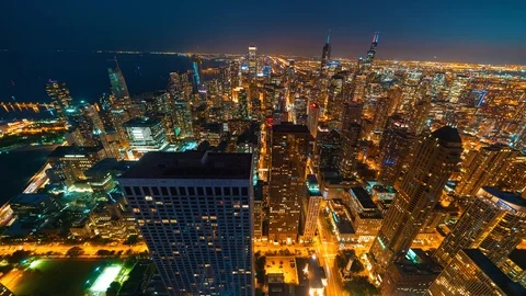 Sunset time-lapse of Downtown Chicago Stock Footage 99185438