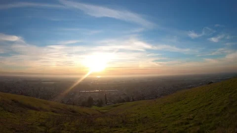 Sunset time-lapse in East San Francisco Bay Area Stock Footage 133466666