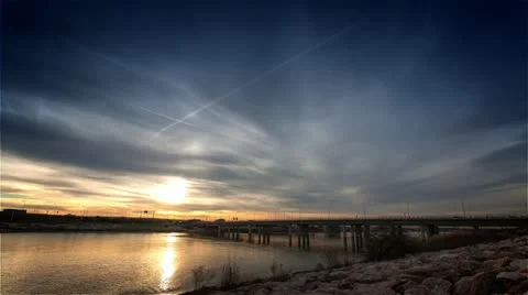 Sunset Time Lapse Stockbeeldmateriaal 12764431
