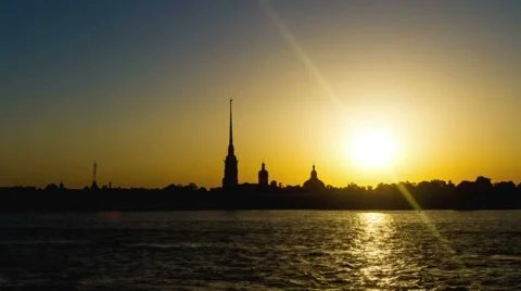 Sunset. Time lapse Stockbeeldmateriaal 49598035