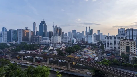 Sunset time lapse footage at Kuala Lumpur skyline Video stock 105327709