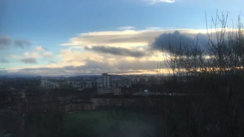 Sunset time lapse - Glasgow west end Stock Footage 133669505