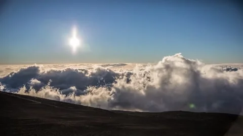 Sunset Time Lapse on Haleakalā with clouds Stock Footage 64301326