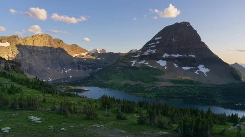 Sunset Time Lapse at Hidden Lake Overlook Stock Footage 121985414
