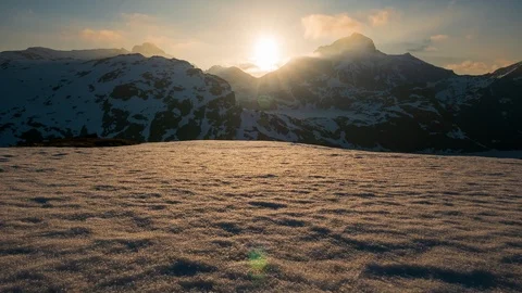 Sunset time lapse high in the mountains of Lofoten Stock Footage 112720361