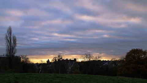 Sunset time-lapse on a hill Stock Footage 70127940