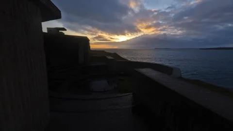 Sunset time lapse from the Hoxa Gun Battery in Orkney 4K Video stock 297281023