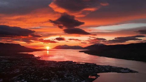 Sunset time Lapse in Iceland Close to Summer Solstice Video stock 337890269