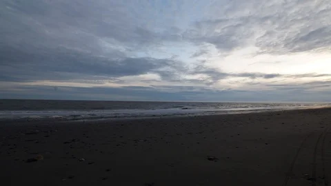 Sunset time-lapse on Kenai River Beach in Alaska Stock Footage 95399332