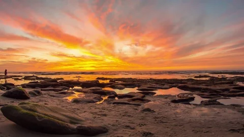 Sunset Time Lapse La Jolla Beach San Diego California Video stock 82990139