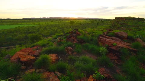 Sunset Time lapse Looma Camballin Kimberley Outback Australia WA Western Video stock 267009174