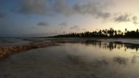 Sunset time-lapse at low tide in the village Matemwe, Zanzibar Stock Footage 196731209