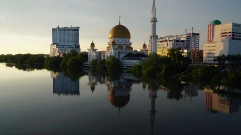Sunset Time lapse motion, historical landmark of the Royal Klang city Stock Footage 107076494