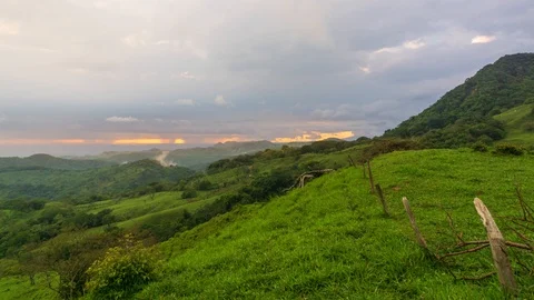 Sunset Time Lapse in the Mountains of Costa Rica in 4k Stock Footage 93257379
