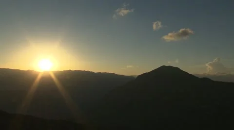 Sunset time lapse, mountains, sky, long shot Stock Footage 49325876