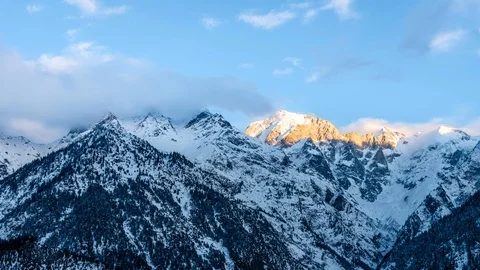 Sunset Time lapse at Mt Jorkanden and Kinner Kailash Video stock 125487166