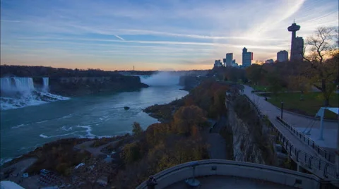 Sunset time lapse at niagara falls Video stock 44180181