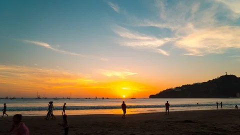 Sunset Time Lapse In Nicaragua beach Stock Footage 120107235