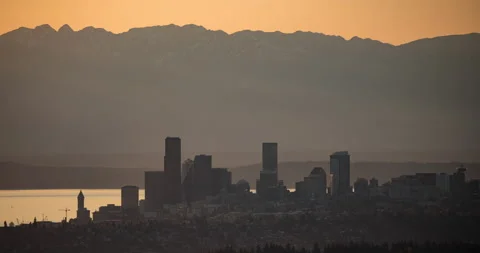Sunset time lapse over city Stock Footage 165240074
