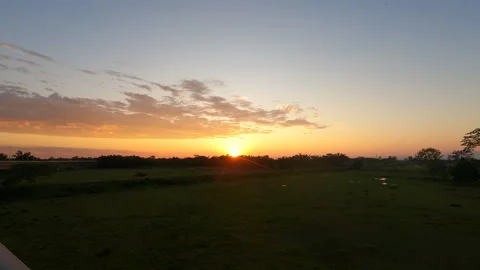 Sunset Time Lapse over Dhola Sadiya Bridge Tinsukia Assam 4K Stock Footage 338404051