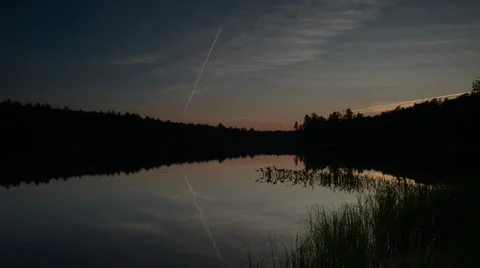 Sunset Time Lapse Over Gorgeous Lake Stock Footage 27416477