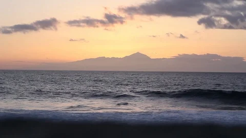 Sunset Time Lapse Over Gran Canaria island Stock Footage 124302837