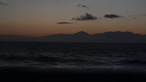Sunset Time Lapse Over Gran Canaria island and Teide mountain against Stock Footage 124303737