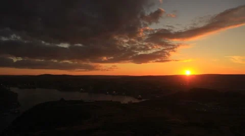 Sunset time lapse over the harbour in St. John's Newfoundland Stock Footage 41873980