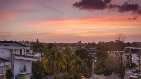 Sunset Time Lapse over Havana, Cuba Stock Footage 86253496