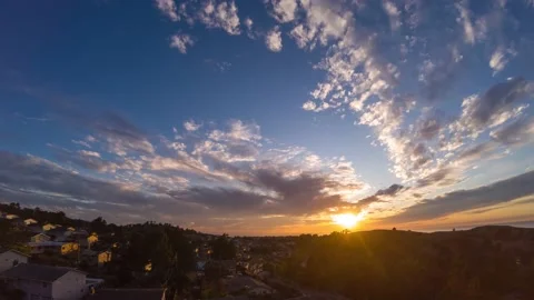 Sunset Time Lapse over Northern California in residential area Stock-Footage 158360968
