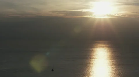 Sunset Time Lapse Over Ocean with moving clouds Video stock 56441665