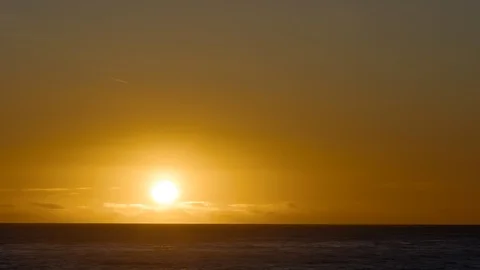 Sunset Time Lapse Over Ocean Horizon with Clouds Stock Footage 89139182