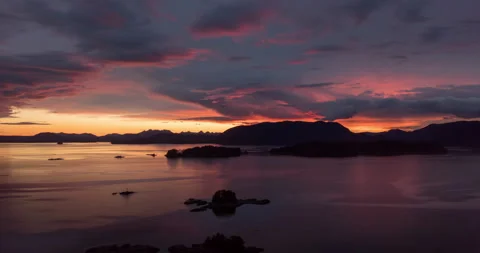Sunset time lapse over ocean and islands Stock Footage 165259292