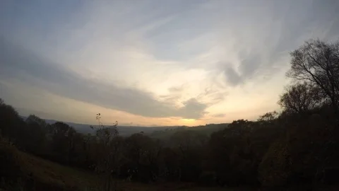 Sunset Time lapse over the Valley Stock Footage 82800466
