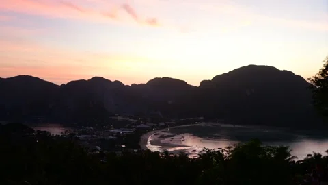 Sunset time lapse on Phi Phi don island Stock Footage 138956597