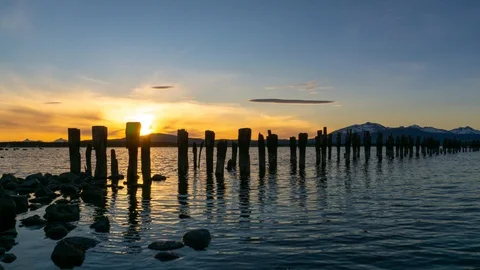 Sunset Time Lapse In Puerto Natales Stock Footage 105620580