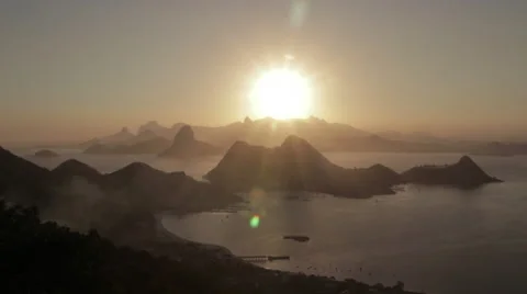 Sunset Time-lapse in Rio from afar Stock Footage 59520993