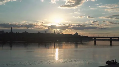 Sunset Time Lapse of Road Bridge under the River Stock Footage 197511123