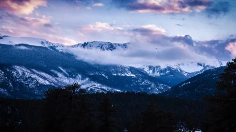 Sunset Time Lapse of Rocky Mountain National Park Stock Footage 108113438