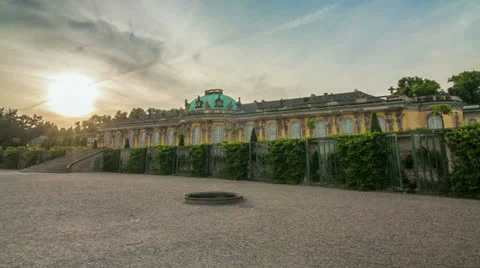 Sunset time lapse at Sanssouci Stock Footage 25328872