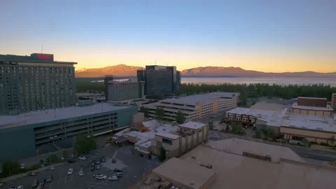 Sunset Time-lapse South Lake Tahoe, California resort city in the Sierra Stock Footage