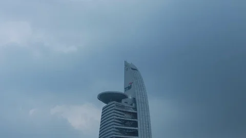  Sunset Time Lapse at Telekom Malaysia (TM) Headquarters building Stock Footage 74614636