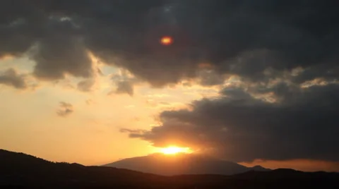 Sunset Time Lapse Timelapse with sun rays and beam Stock Footage 38590736