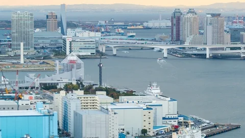 Sunset time-lapse of Tokyo Bay 動画素材 102906805